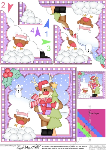 Christmas Rudolph Scalloped Corner Stacker