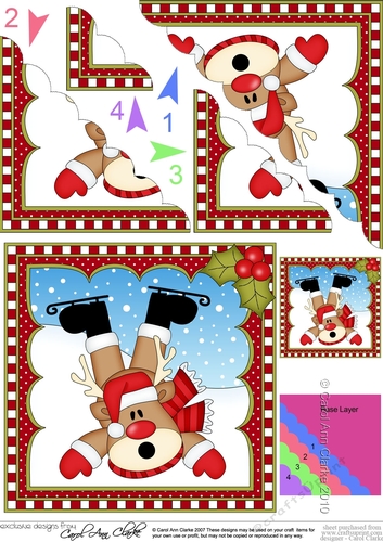 Christmas Rudolph Scalloped Corner Stacker