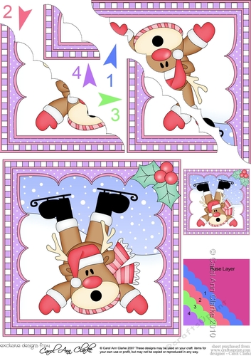 Christmas Rudolph Scalloped Corner Stacker