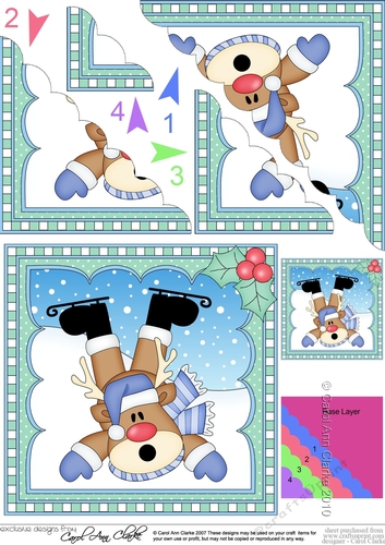 Christmas Rudolph Scalloped Corner Stacker