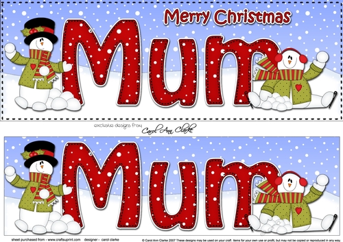 Large DL Merry Christmas MUM 3D decoupage 