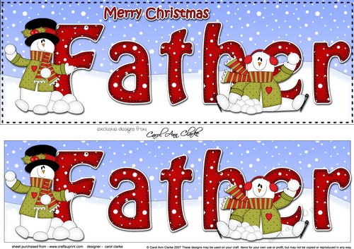 Large DL Merry Christmas FATHER 3D decoupage 