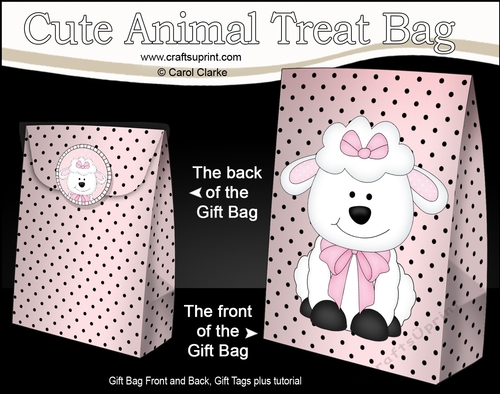 3D Gift Bag Mini Kit -  Cute Little Laura Lamb 