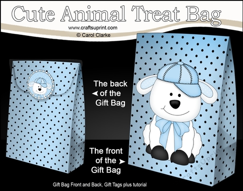 3D Gift Bag Mini Kit -  Cute Little Laurie Lamb