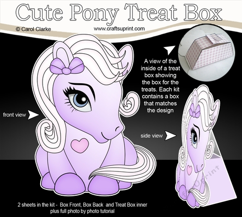 3D Cute Treat Box Gift Set Mini Kit - Cute Little Pony Violet