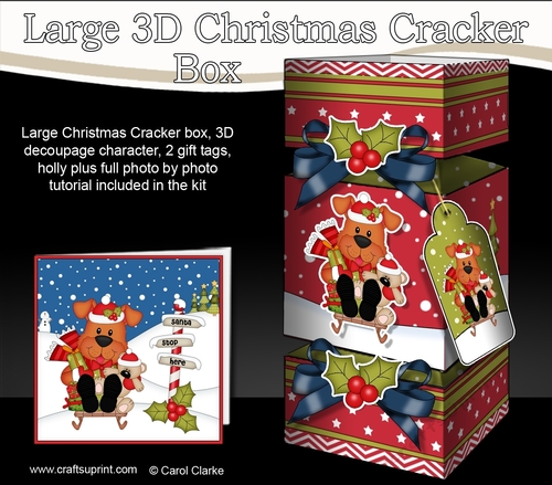 3D Large Christmas Cracker Box - Little Rusty Dog