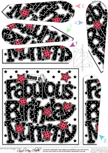 Have a Fabulous Birthday MUMMY Fan Pyramage Topper