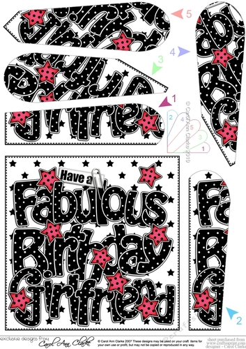 Have a Fabulous Birthday GIRLFRIEND Fan Pyramage Topper