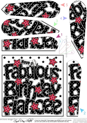 Have a Fabulous Birthday FIANCEE Fan Pyramage Topper