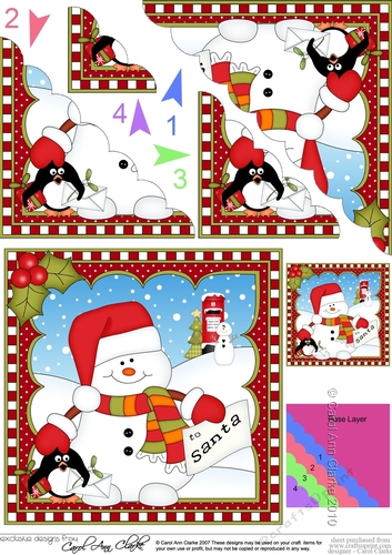 Christmas Scalloped Corner Stacker Snowman Oli