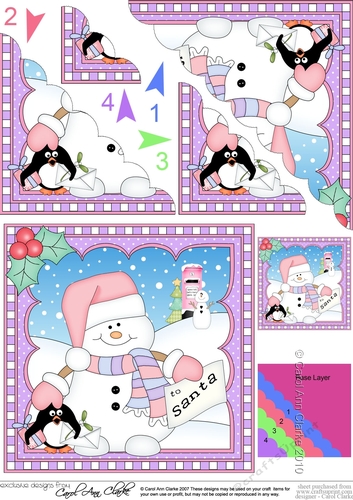 Christmas Scalloped Corner Stacker Snowman Oli