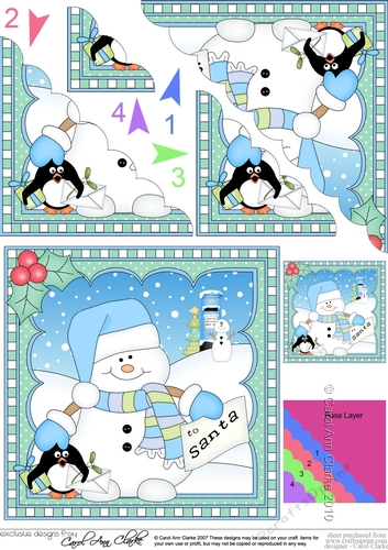 Christmas Scalloped Corner Stacker Snowman Oli