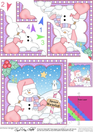 Christmas Scalloped Corner Stacker Snowman Oli
