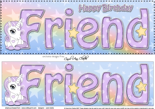 Large DL Happy Birthday FRIEND 3D decoupage