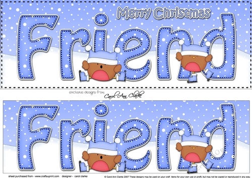 Large DL Merry Christmas FRIEND 3D decoupage with Robin