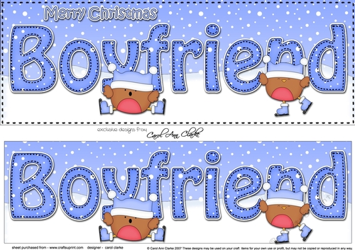 Large DL Merry Christmas BOYFRIEND 3D decoupage with Robin