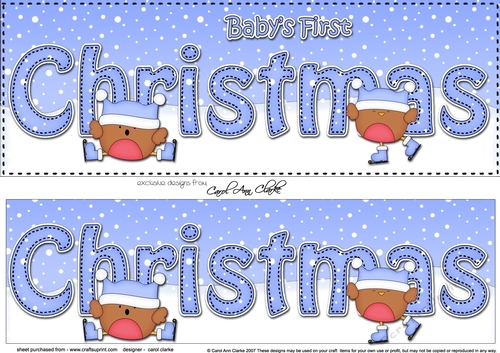 Large DL BABYS 1st CHRISTMAS 3D decoupage with Robin