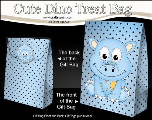 3D Gift Bag Mini Kit - Cute Little Daly Dino