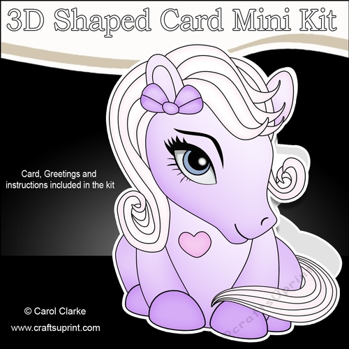 3D Shaped Card Mini Kit - Cute Little Pony Violet