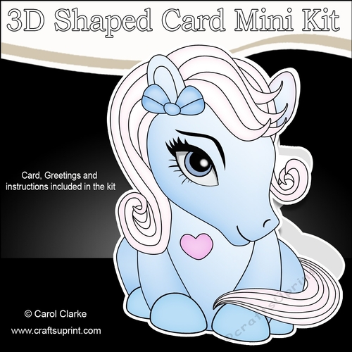 3D Shaped Card Mini Kit - Cute Little Pony Icicle