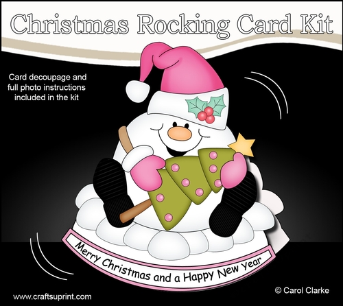 3D Shaped Rocking Christmas Card Mini Kit - Snowball Sam has a Christmas Tree