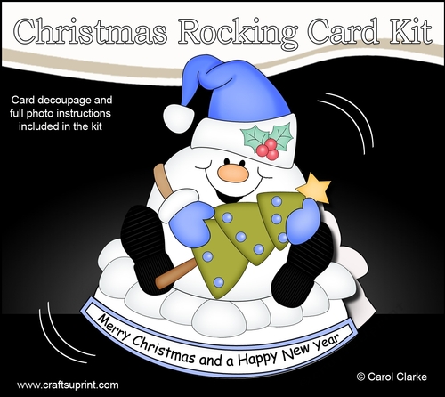 3D Shaped Rocking Christmas Card Mini Kit - Snowball Sam has a Christmas Tree