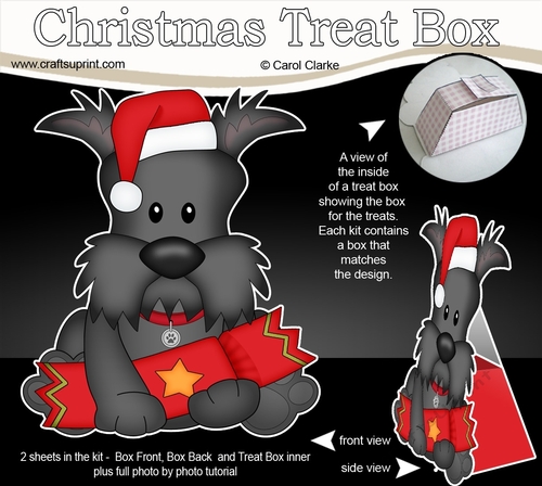 3D Christmas Treat Box Gift Set Mini Kit - Little Scottie Dog