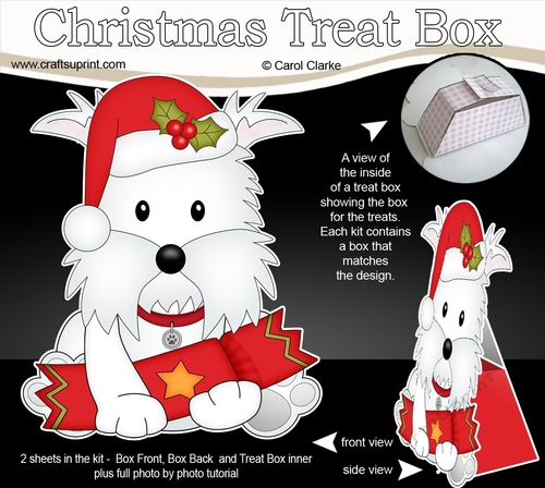 3D Christmas Treat Box Gift Set Mini Kit - Little Westie Dog