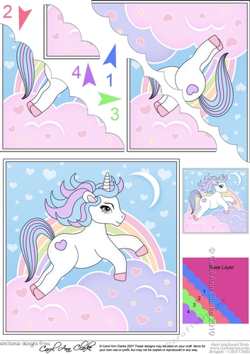 Cute Little Unicorn Scalloped Corner Stacker
