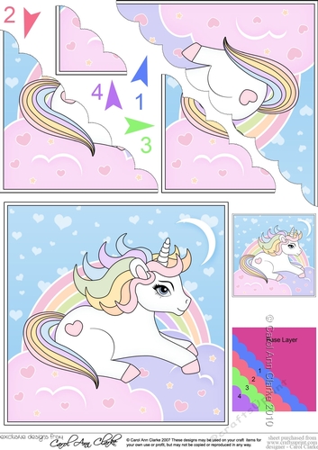 Cute Little Unicorn Scalloped Corner Stacker