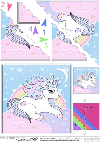 Cute Little Unicorn Scalloped Corner Stacker