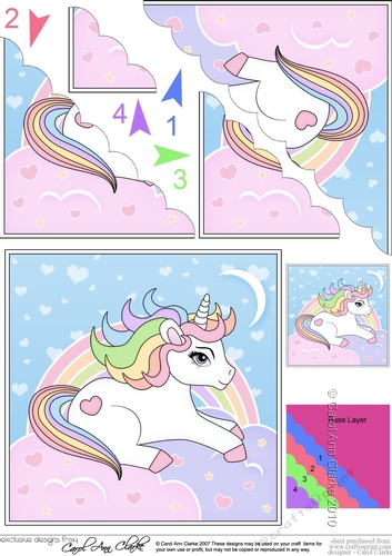 Cute Little Unicorn Scalloped Corner Stacker