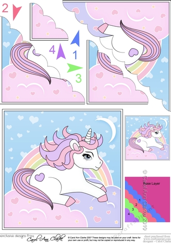 Cute Little Unicorn Scalloped Corner Stacker