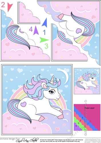 Cute Little Unicorn Scalloped Corner Stacker