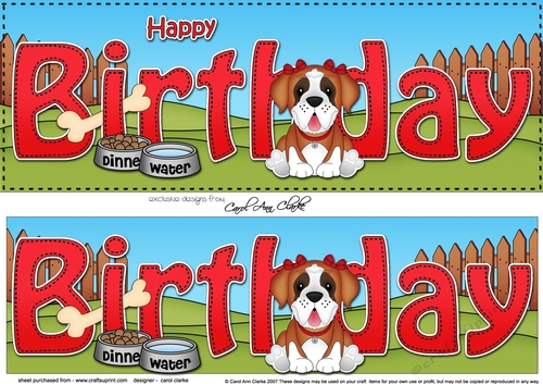 Large DL HAPPY BIRTHDAY 3D decoupage