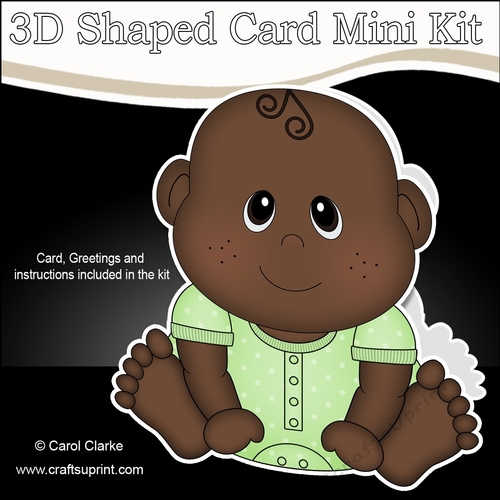 3D Shaped Card  Kit - Cute Little Ethnic Baby Ashanti