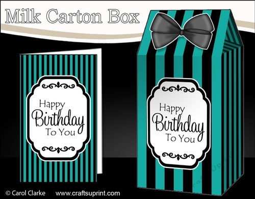 3D Candy Stripe Milk Carton Treat Box Mini Kit