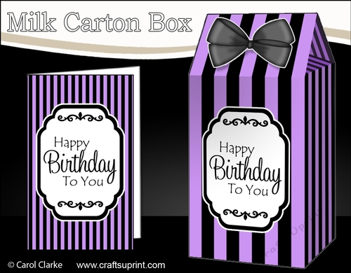 3D Candy Stripe Milk Carton Treat Box Mini Kit