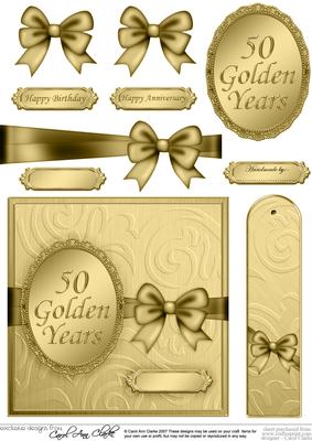 Elegant Metallic Greeting Quick Card with 3D Decoupage