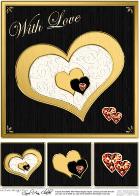 Elegant Hearts 8 x 8 Quick Card Topper