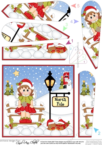 Christmas Little Fairy is at the North Pole Fan Pyramage Topper