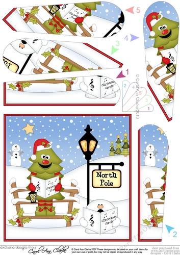 Christmas Xmas Tree is at the North Pole Fan Pyramage Topper