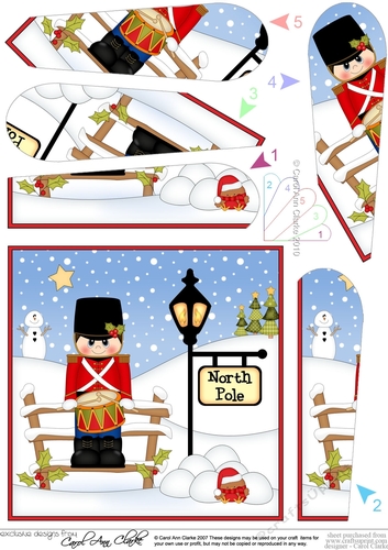 Christmas Toy Soldier is at the North Pole Fan Pyramage Topper