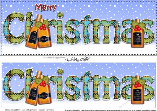 Large DL MERRY CHRISTMAS 3D decoupage 