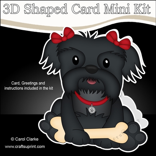 3D Shaped Card  Kit - Little Shih Tzu Dog Star