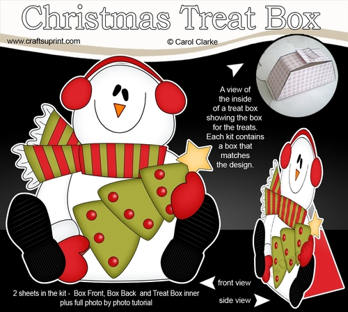 3D Christmas Treat Box Gift Set Mini Kit - Snowman Rio has an Xmas Tree