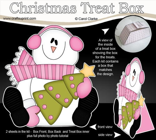 3D Christmas Treat Box Gift Set Mini Kit - Snowman Rio has an Xmas Tree