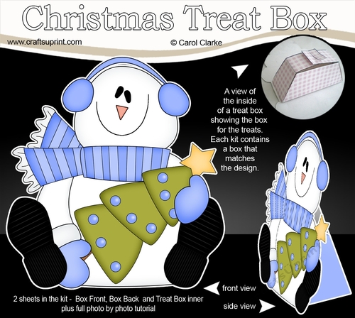 3D Christmas Treat Box Gift Set Mini Kit - Snowman Rio has an Xmas Tree