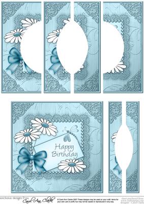 Daisies on Metallic Lace Quick Card Circle Side Stacker