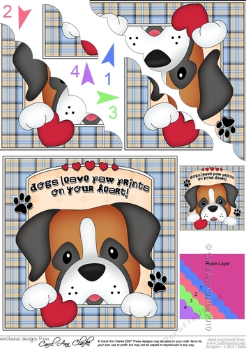 Scalloped Corner Stacker - Dogs Leave Paw Prints - Boxer Dog Bruiser